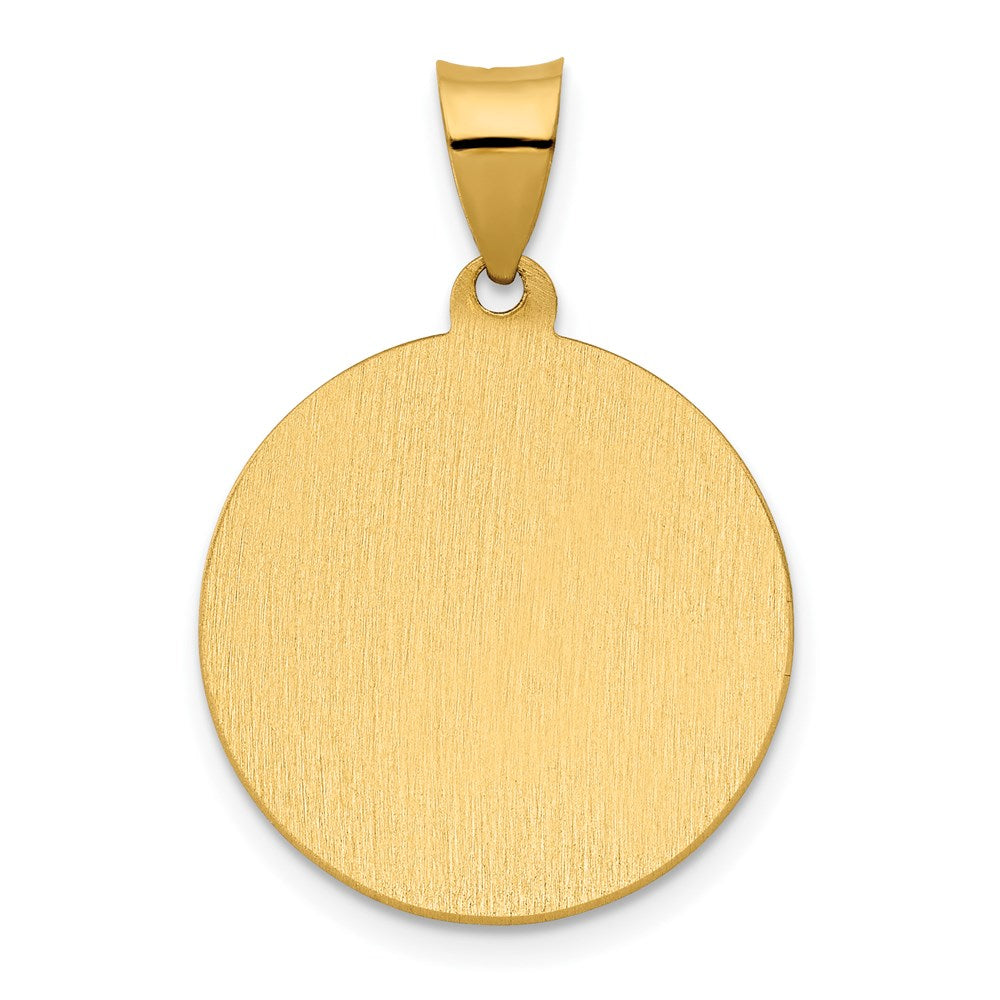 FJC Finejewelers 14 kt Yellow Gold Polished / Satin St. Rocco Hollow Medal Charm 26 x 18 mm