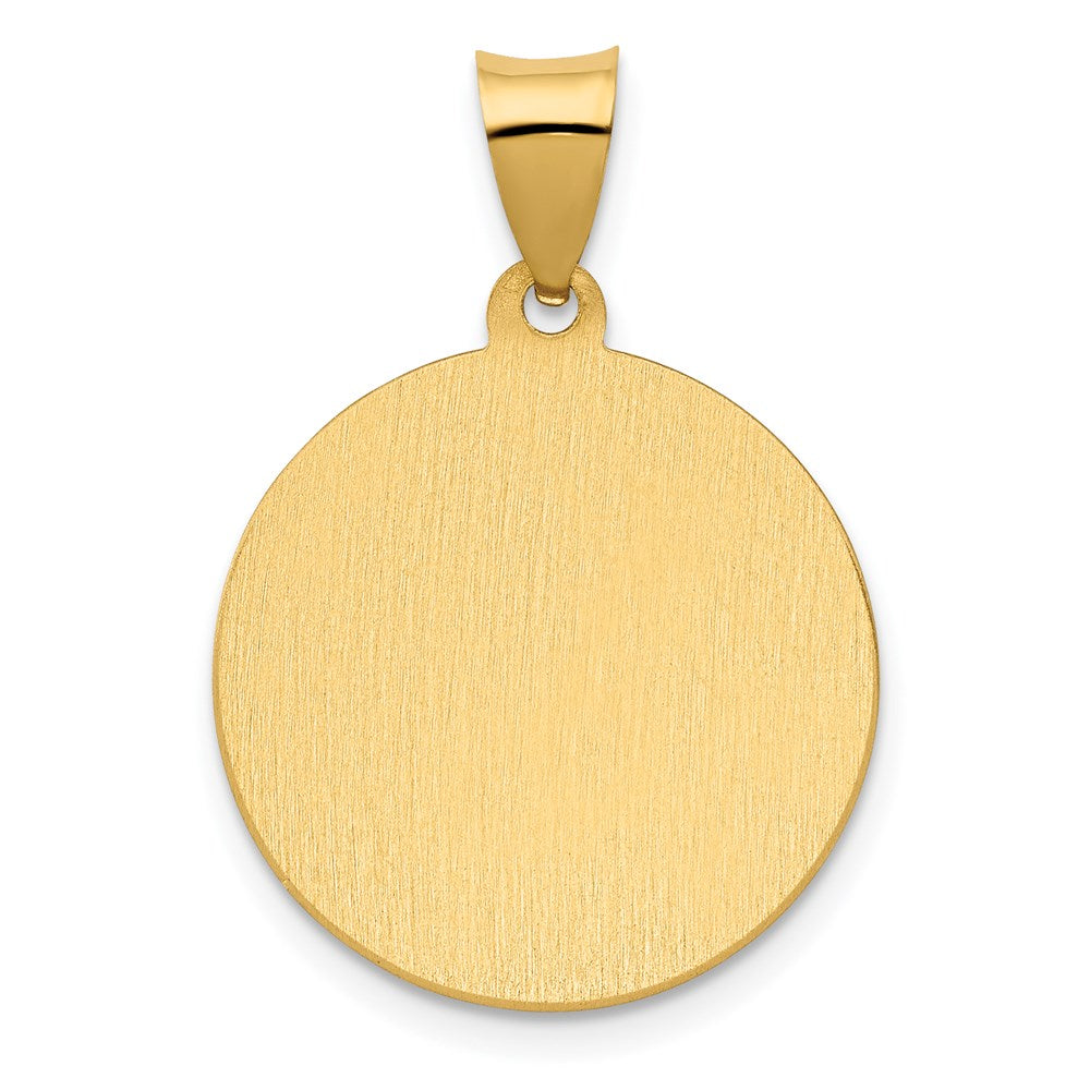 FJC Finejewelers 14 kt Yellow Gold Polished / Satin St. Thomas More Hollow Medal Charm 26 x 18 mm