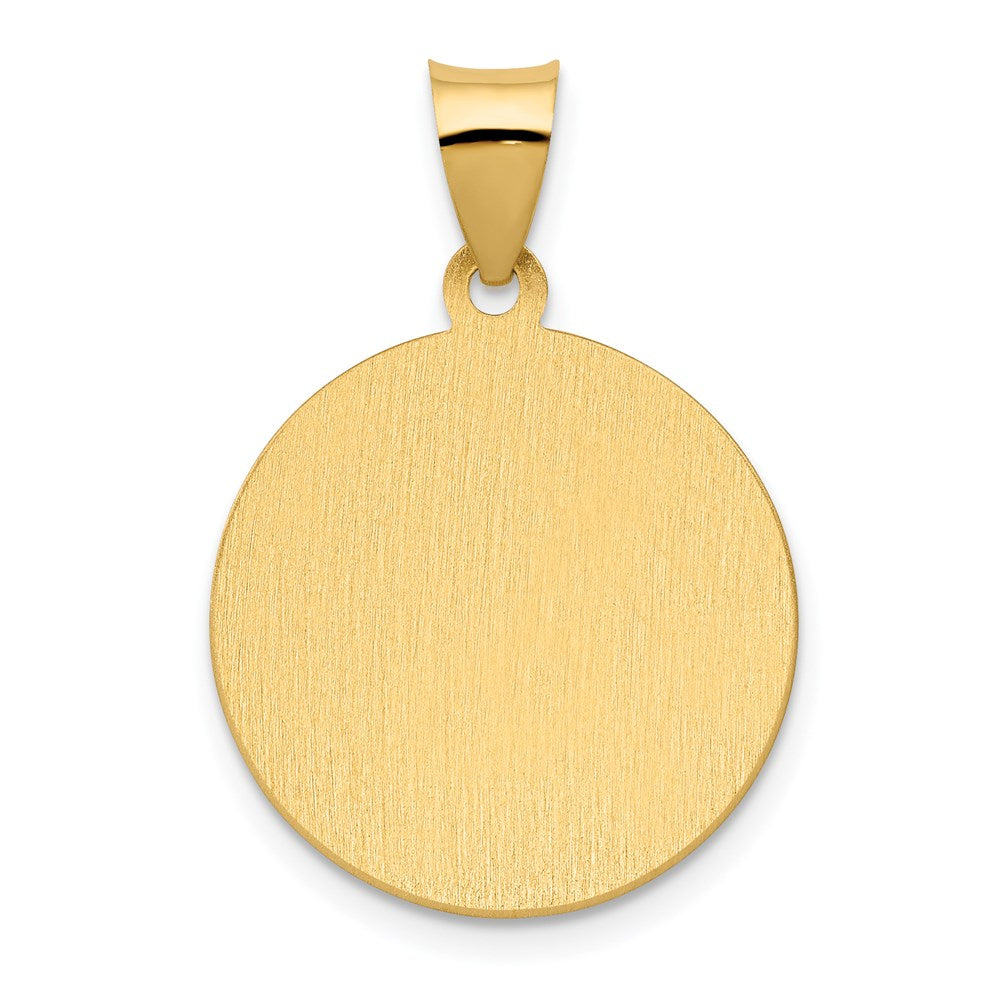 FJC Finejewelers 14 kt Yellow Gold Polished / Satin St. Vincent Hollow Medal Charm 26 x 18 mm