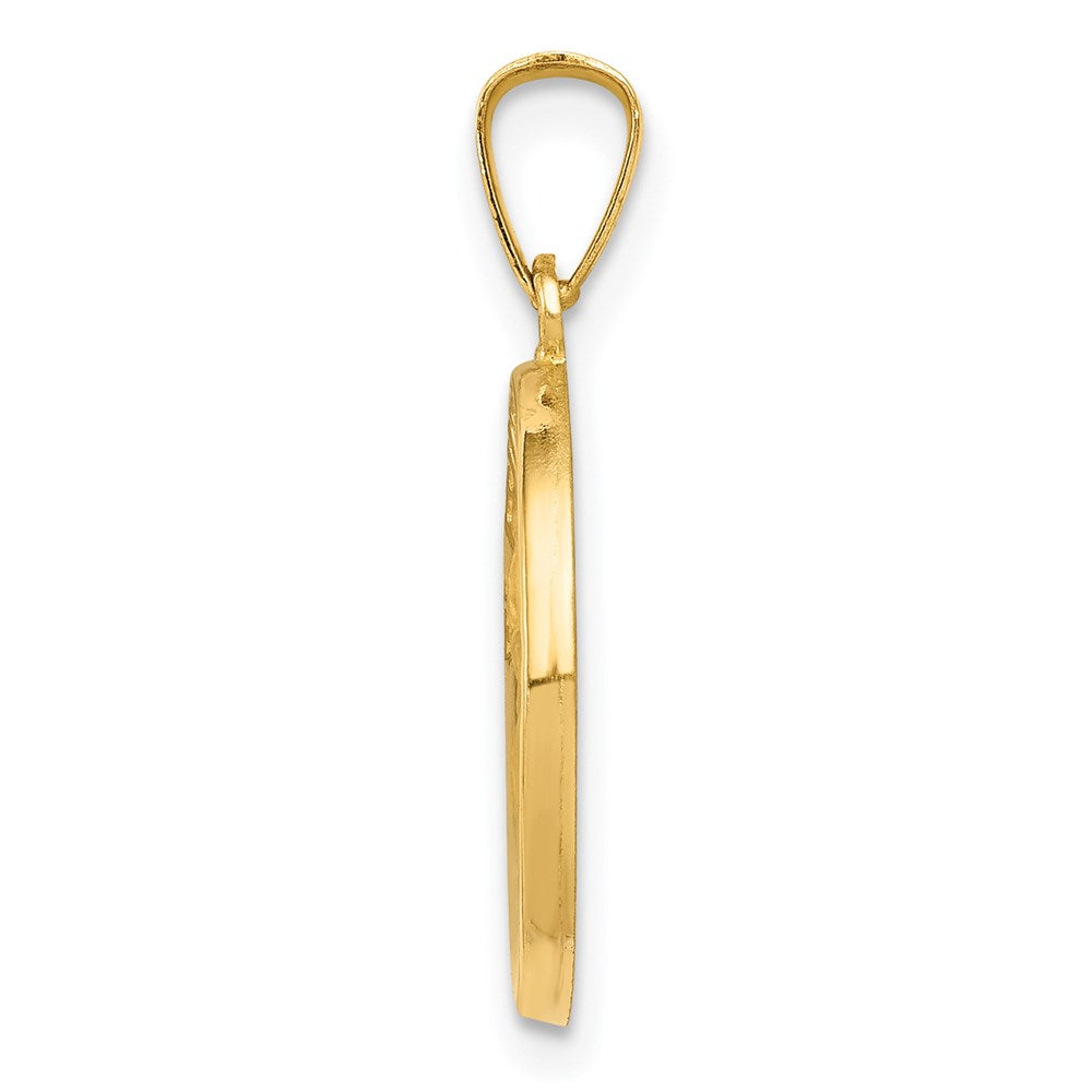FJC Finejewelers 14 kt Yellow Gold Polished/Satin Spanish 1st Communion Medal Hollow Charm 22 x 14 mm