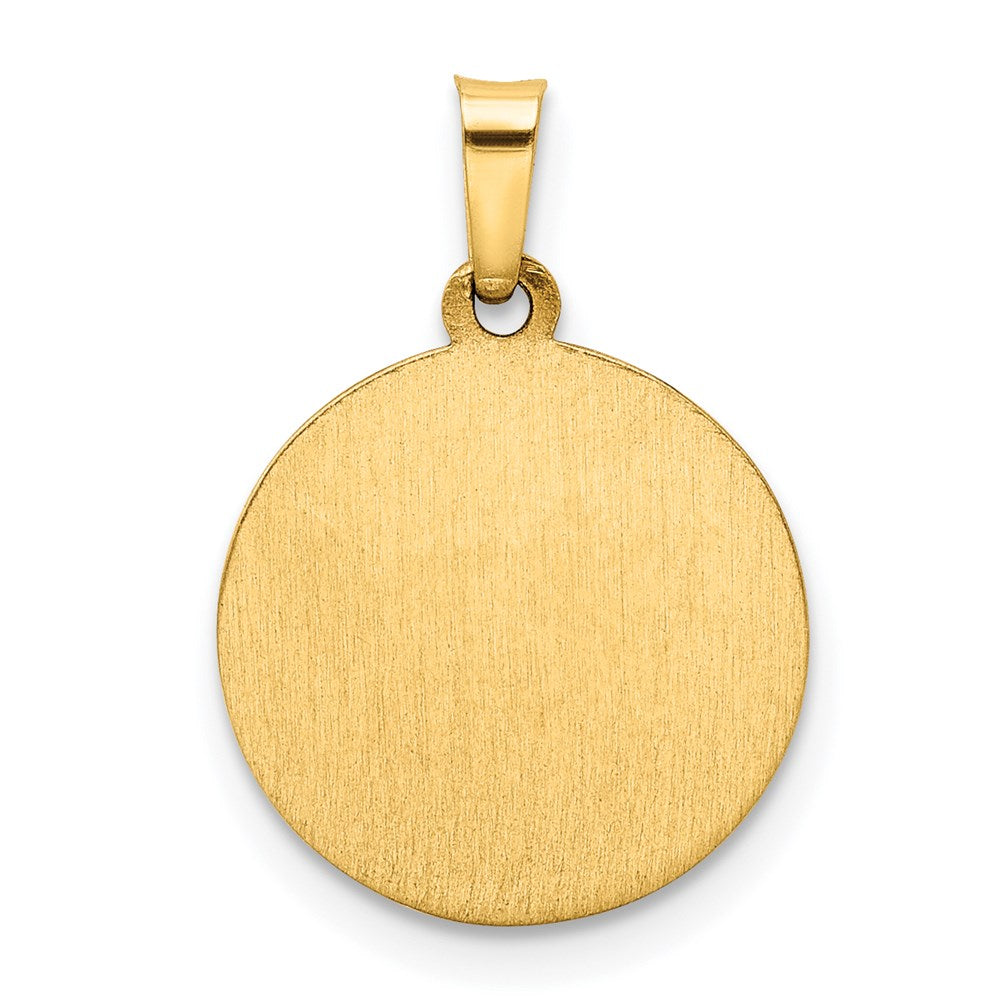 FJC Finejewelers 14 kt Yellow Gold Polished/Satin Spanish 1st Communion Medal Hollow Charm 22 x 14 mm