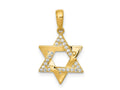 FJC Finejewelers 14 kt Yellow Gold Polished CZ Star of David Charm 20 x 12 mm