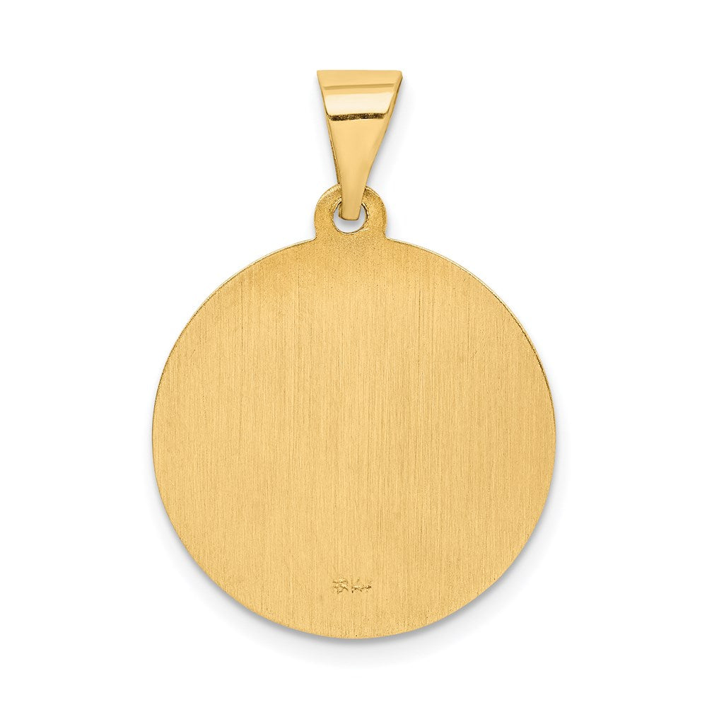 FJC Finejewelers 14 kt Yellow Gold Hollow Polished/Satin Spanish Perpetuo Socorro Medal 25 x 19 mm