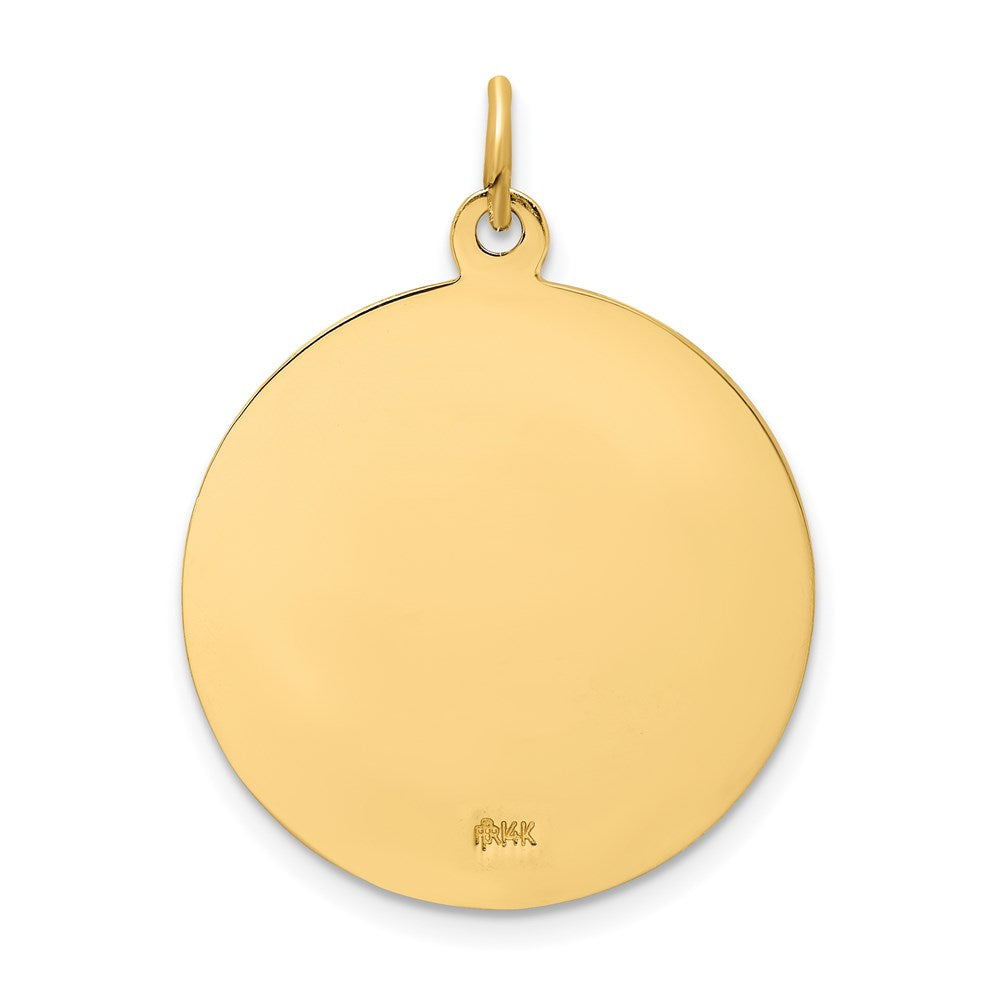 FJC Finejewelers 14 kt Yellow Gold Solid Polished/Satin Round St. Florian Medal 27 x 22 mm