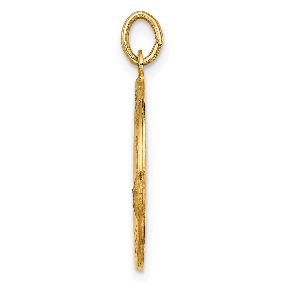 FJC Finejewelers 14 kt Yellow Gold Solid Polished/Satin Medium St. Florian Medal 23 x 18 mm