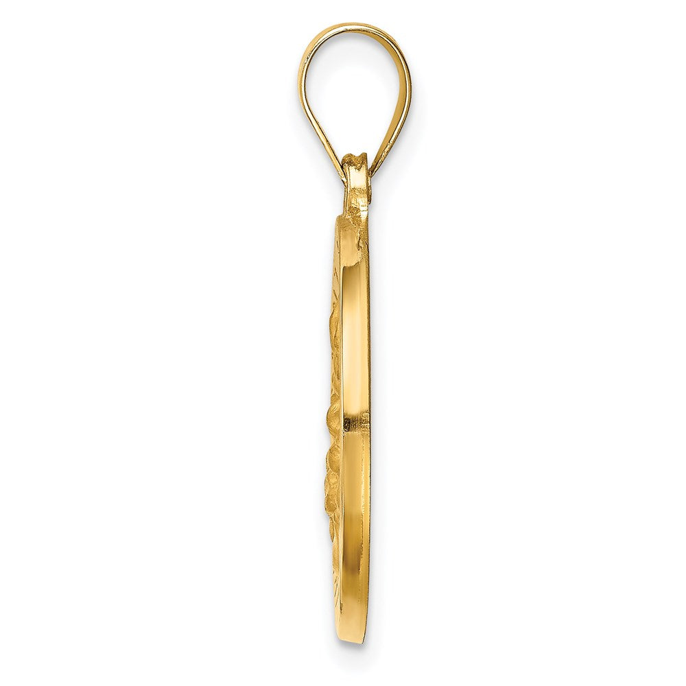 FJC Finejewelers 14 kt Yellow Gold Hollow Polished/Satin Round St. Magdalena Medal 26 x 18 mm