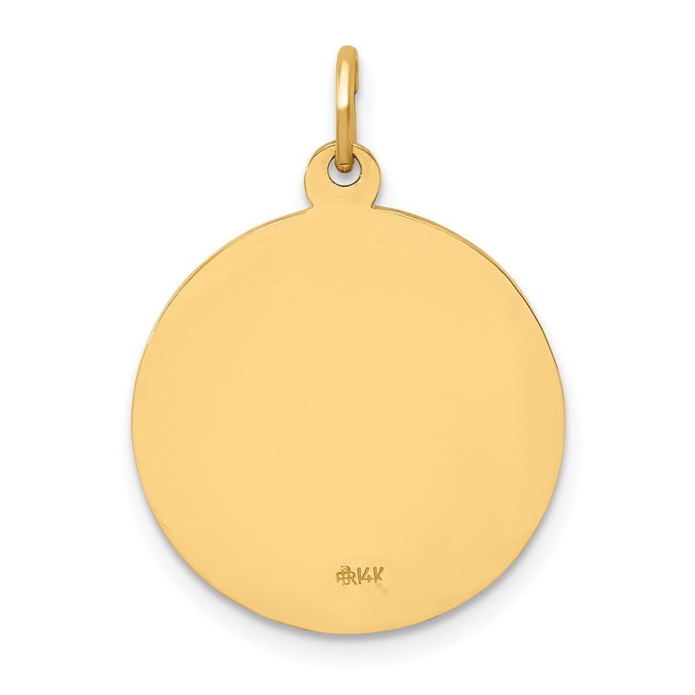 FJC Finejewelers 14 kt Yellow Gold Solid Polished/Satin Small Round St. Jude Thaddeus Medal 25 x 18 mm