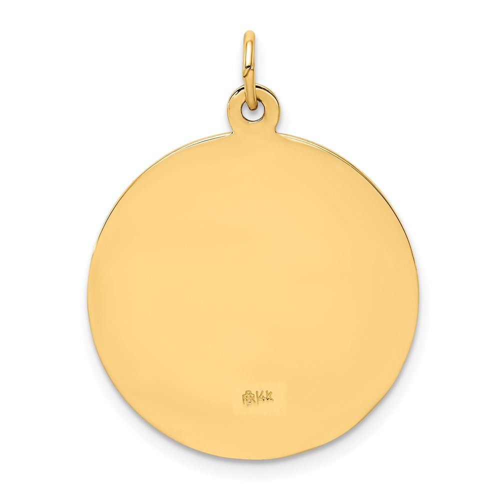 FJC Finejewelers 14 kt Yellow Gold Solid Polished/Satin Medium Round St. Jude Thaddeus Medal 27 x 21 mm