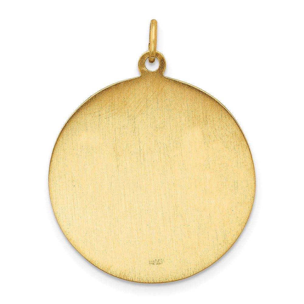 FJC Finejewelers 14 kt Yellow Gold Solid Polished/Satin Large Round St. Jude Thaddeus Medal 31 x 24 mm