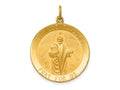 FJC Finejewelers 14 kt Yellow Gold Solid Polished/Satin Large Round St. Jude Thaddeus Medal 31 x 24 mm