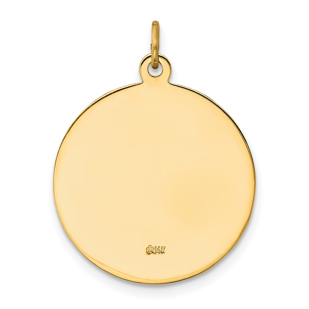 FJC Finejewelers 14 kt Yellow Gold Solid Polished/Satin Medium Round St. Michael Medal 26 mm
