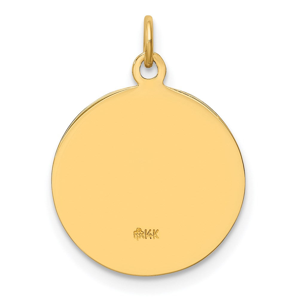 FJC Finejewelers 14 kt Yellow Gold Solid Polished/Satin Small Round St. Michael Medal 18 mm