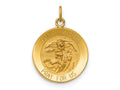 FJC Finejewelers 14 kt Yellow Gold Solid Polished/Satin Small Round St. Michael Medal 18 mm
