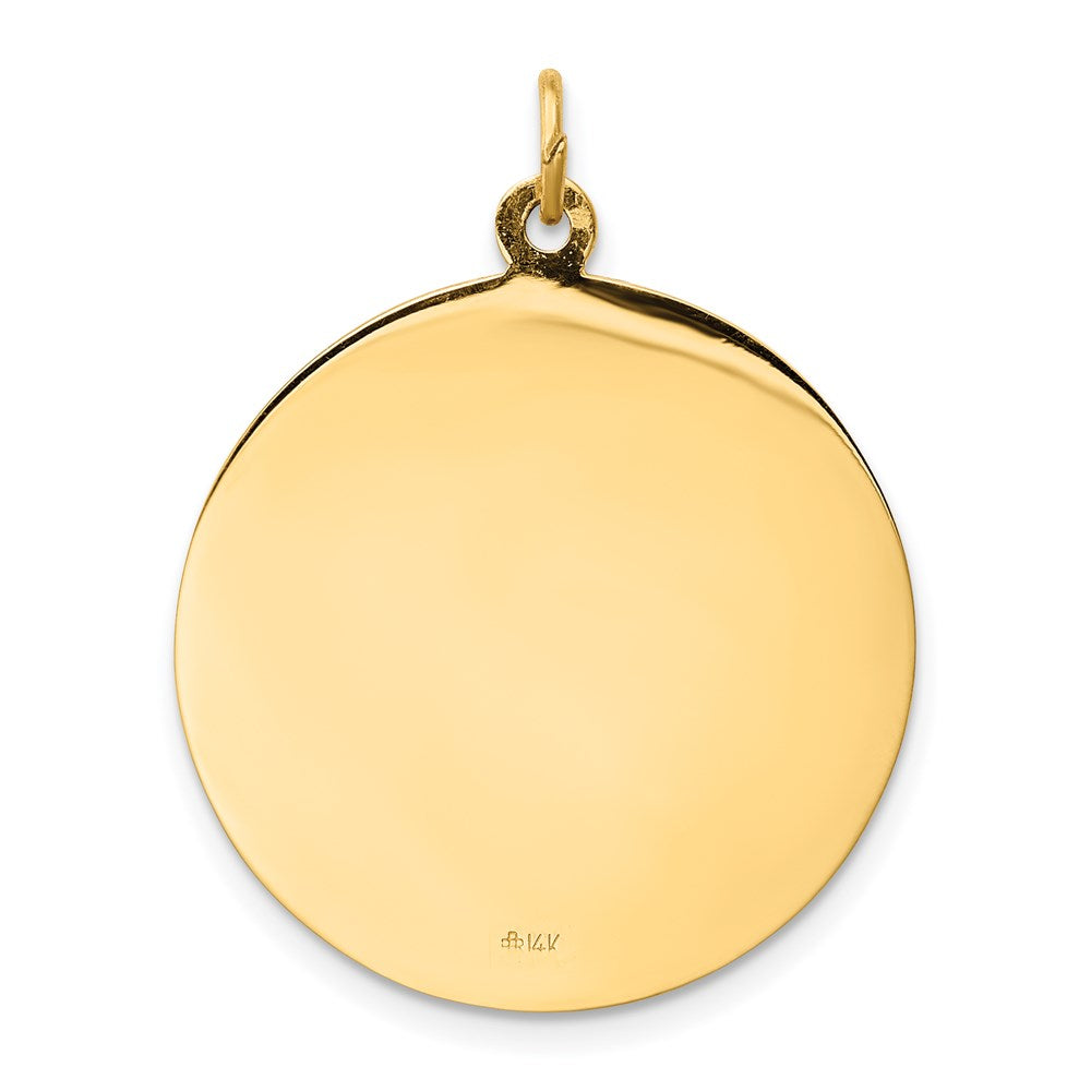 FJC Finejewelers 14 kt Yellow Gold Solid Polished/Satin Large Round St. Michael Medal 30 mm