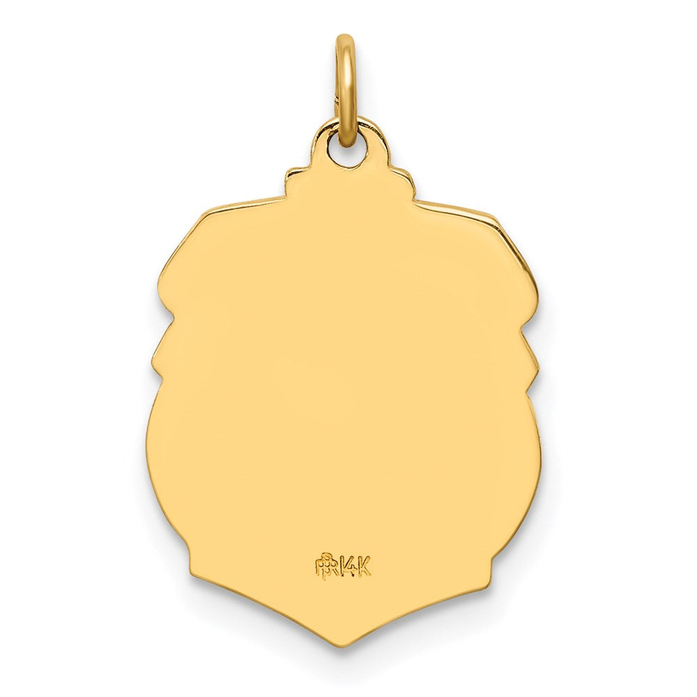 FJC Finejewelers 14 kt Yellow Gold Solid Polished/Satin Small St. Michael Badge Medal 20 mm