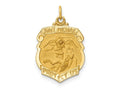 FJC Finejewelers 14 kt Yellow Gold Solid Polished/Satin Small St. Michael Badge Medal 20 mm