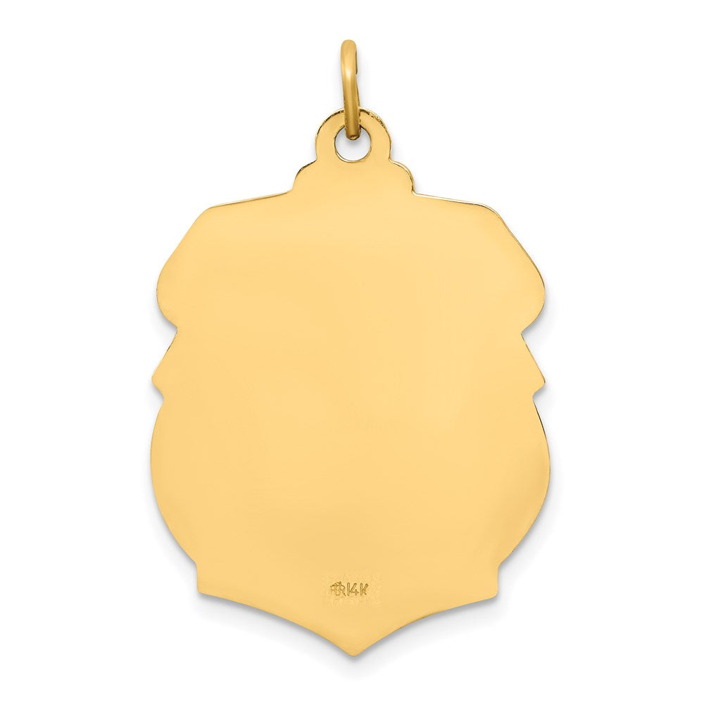 FJC Finejewelers 14 kt Yellow Gold Solid Polished/Satin Large St. Michael Badge Medal 29 mm