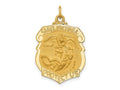 FJC Finejewelers 14 kt Yellow Gold Solid Polished/Satin Large St. Michael Badge Medal 29 mm