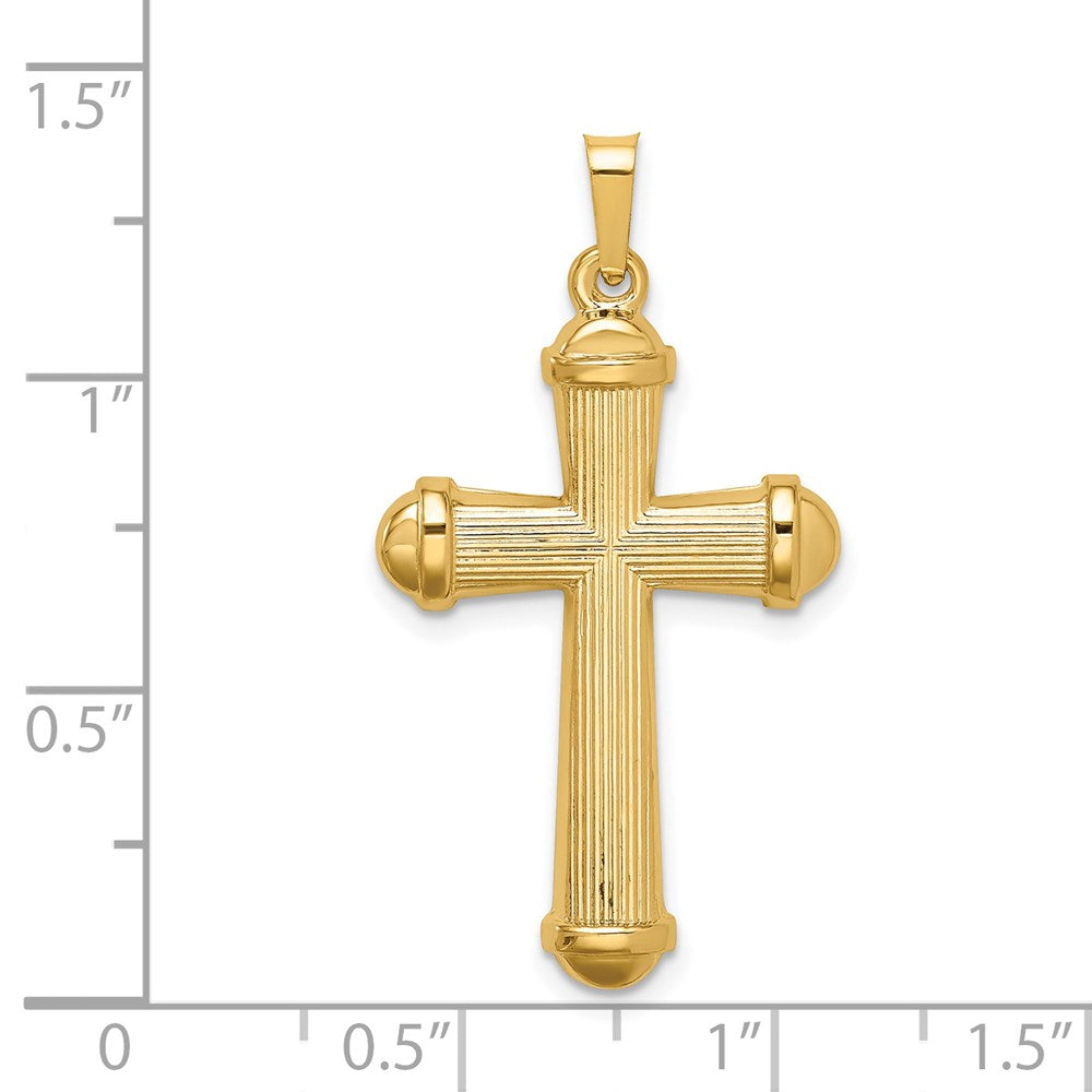 FJC Finejewelers 14 kt Yellow Gold Hollow Polished Cross 19 mm
