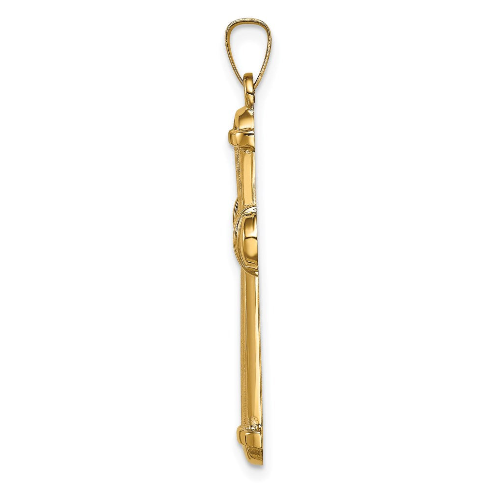 FJC Finejewelers 14 kt Yellow Gold Hollow Polished Cross 19 mm