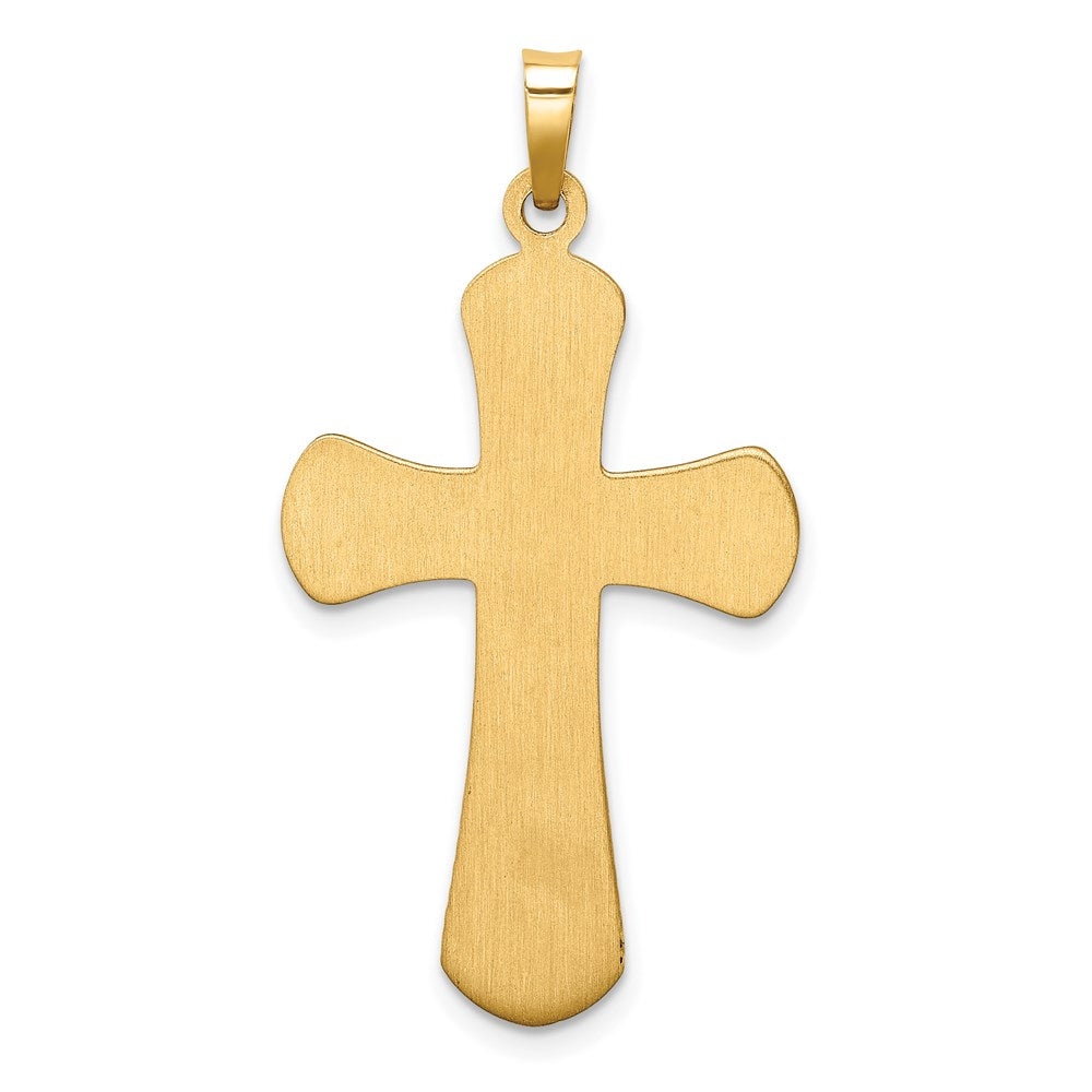 FJC Finejewelers 14 kt Yellow Gold Hollow Polished Beaded Edge Cross 35 mm