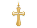 FJC Finejewelers 14 kt Yellow Gold Hollow Polished Beaded Edge Cross 35 mm