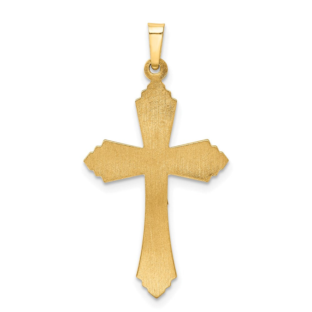 FJC Finejewelers 14 kt Two Tone Gold Hollow Polished Fleur de Lis Crucifix