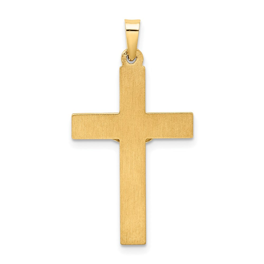 FJC Finejewelers 14 kt Two Tone Gold Hollow Polished Textured Latin Crucifix 31 x 17 mm