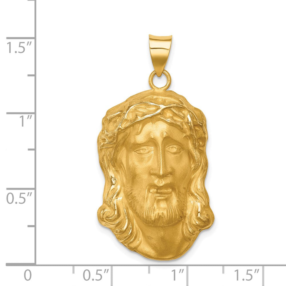 FJC Finejewelers 14 kt Yellow Gold Hollow Polished/Satin Large Jesus Medal