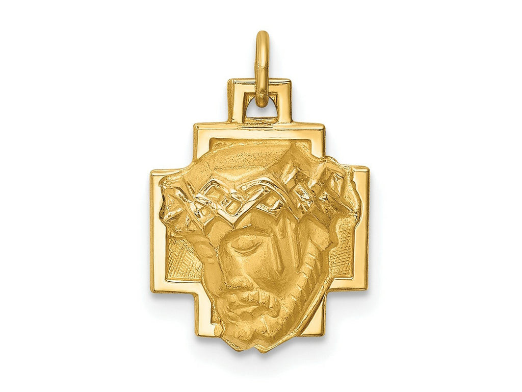 FJC Finejewelers 14 kt Yellow Gold Hollow Polished/Satin Small Jesus Cross Medal