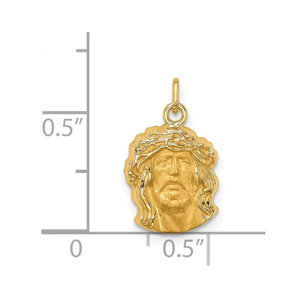 FJC Finejewelers 14 kt Yellow Gold Hollow Polished/Satin Small Jesus Medal
