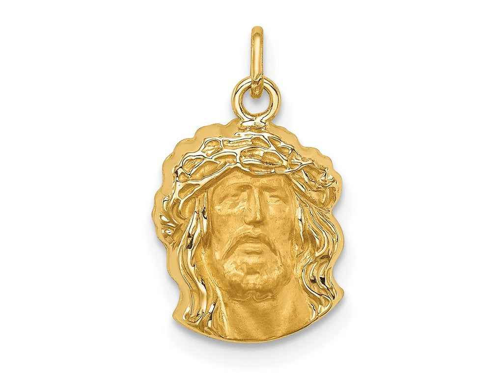 FJC Finejewelers 14 kt Yellow Gold Hollow Polished/Satin Small Jesus Medal