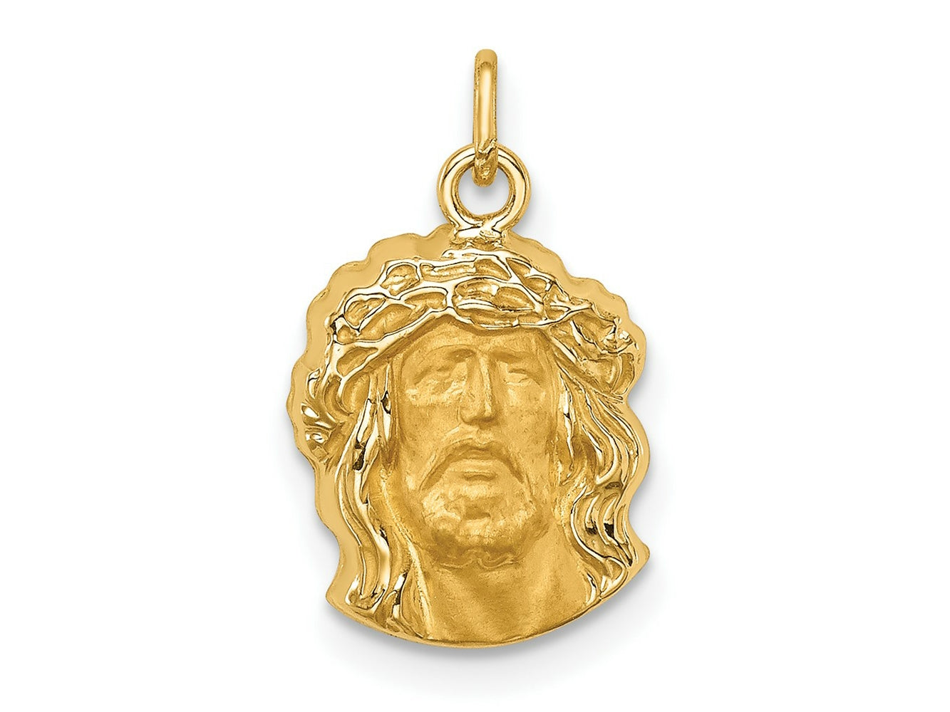 FJC Finejewelers 14 kt Yellow Gold Hollow Polished/Satin Small Jesus Medal