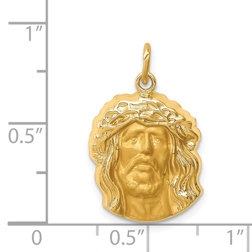 FJC Finejewelers 14 kt Yellow Gold Hollow Polished/Satin Medium Jesus Medal