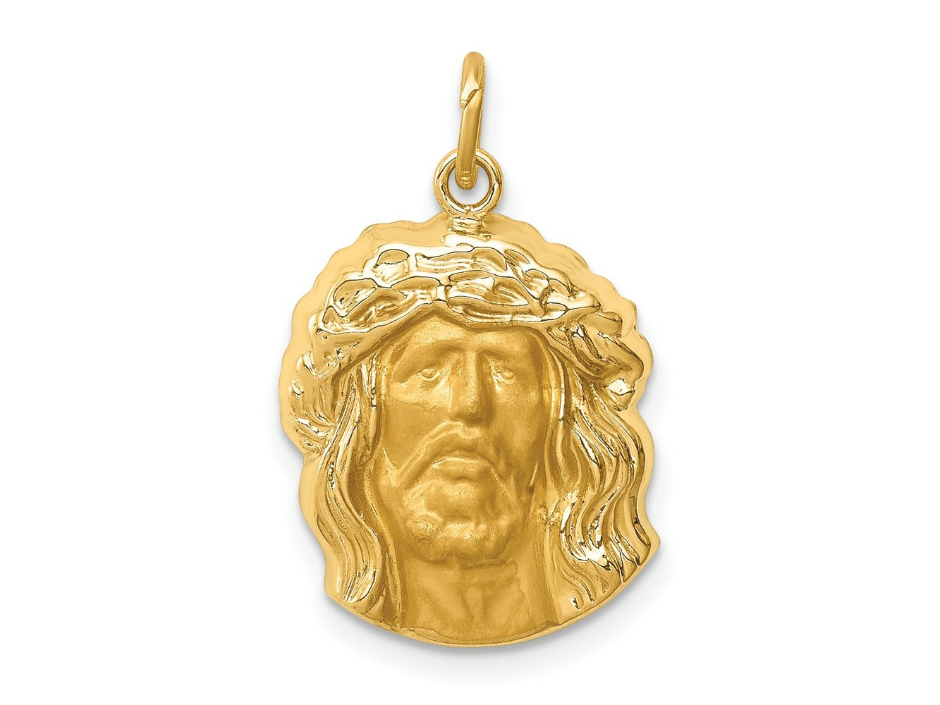 FJC Finejewelers 14 kt Yellow Gold Hollow Polished/Satin Medium Jesus Medal