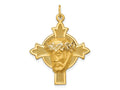 FJC Finejewelers 14 kt Yellow Gold Hollow Polished/Satin Medium Jesus Medal Cross