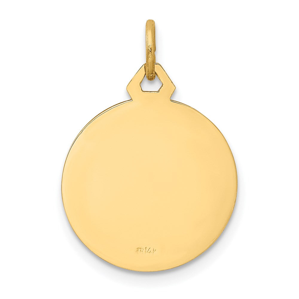 FJC Finejewelers 14 kt Yellow Gold Polished/Satin Small Round Jesus Medal