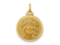 FJC Finejewelers 14 kt Yellow Gold Polished/Satin Small Round Jesus Medal