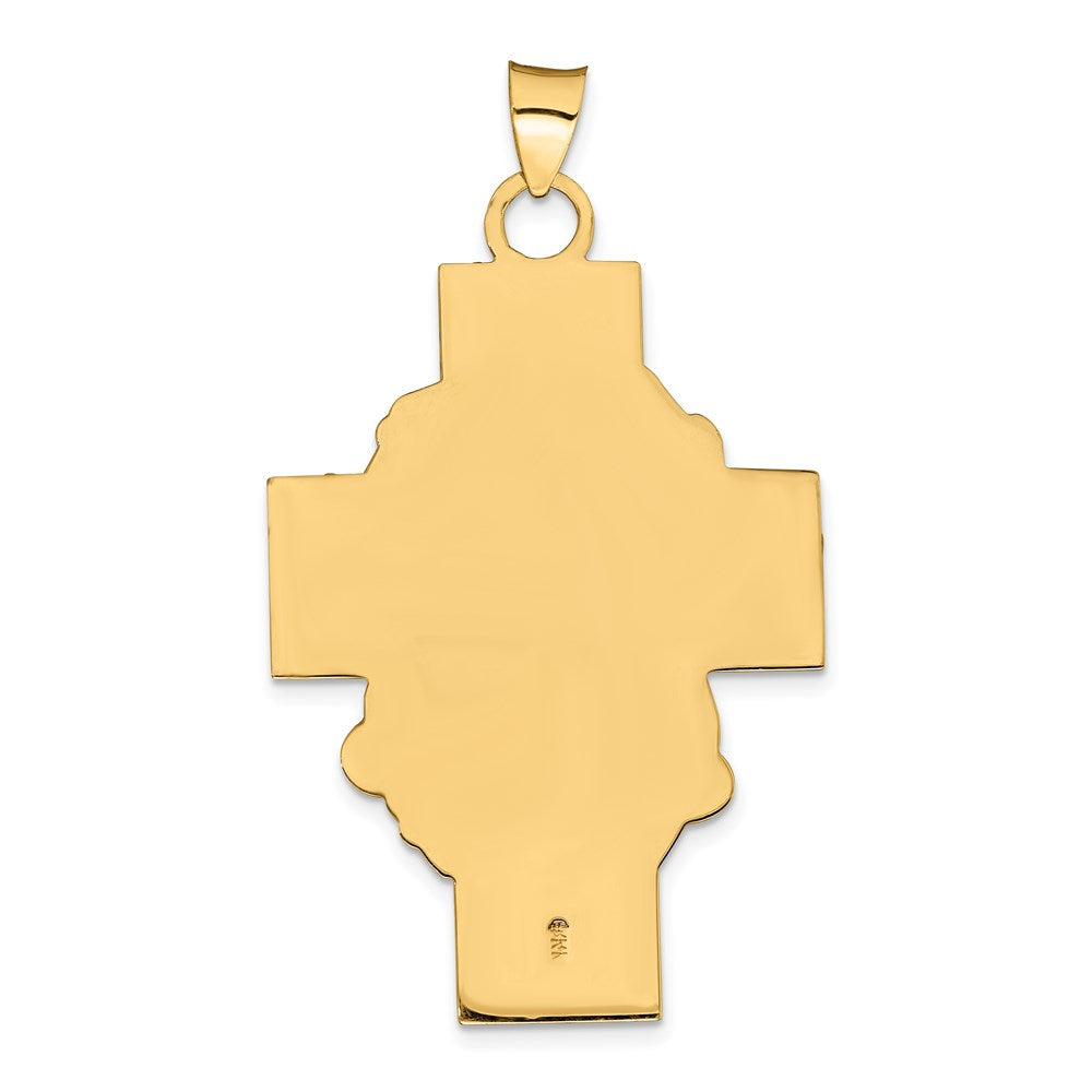 FJC Finejewelers 14 kt Yellow Gold Hollow Polished/Satin Jesus Cross Medal