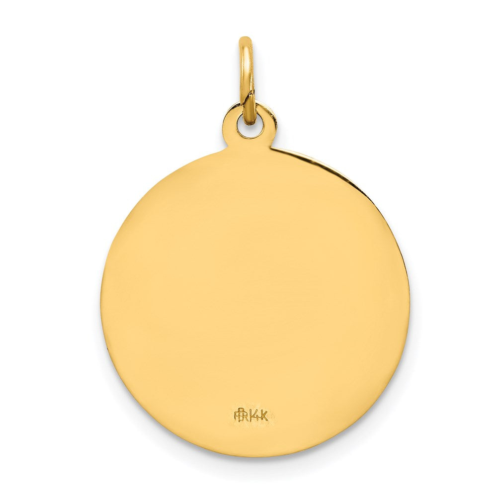 FJC Finejewelers 14 kt Yellow Gold Solid Polished/Satin Round Our Lady of Guadalupe Medal 23 x 17 mm