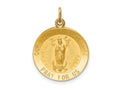 FJC Finejewelers 14 kt Yellow Gold Solid Polished/Satin Round Our Lady of Guadalupe Medal 23 x 17 mm