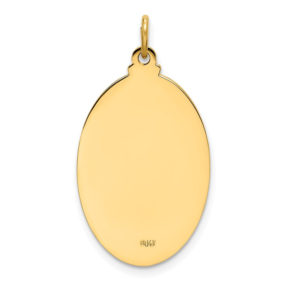 FJC Finejewelers 14 kt Yellow Gold Solid Polished/Satin Oval Our Lady of Guadalupe Medal 26 x 16 mm