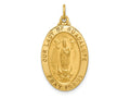FJC Finejewelers 14 kt Yellow Gold Solid Polished/Satin Oval Our Lady of Guadalupe Medal 26 x 16 mm