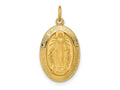 FJC Finejewelers 14 kt Yellow Gold Solid Polished/Satin Oval Miraculous Medal 24 x 13 mm