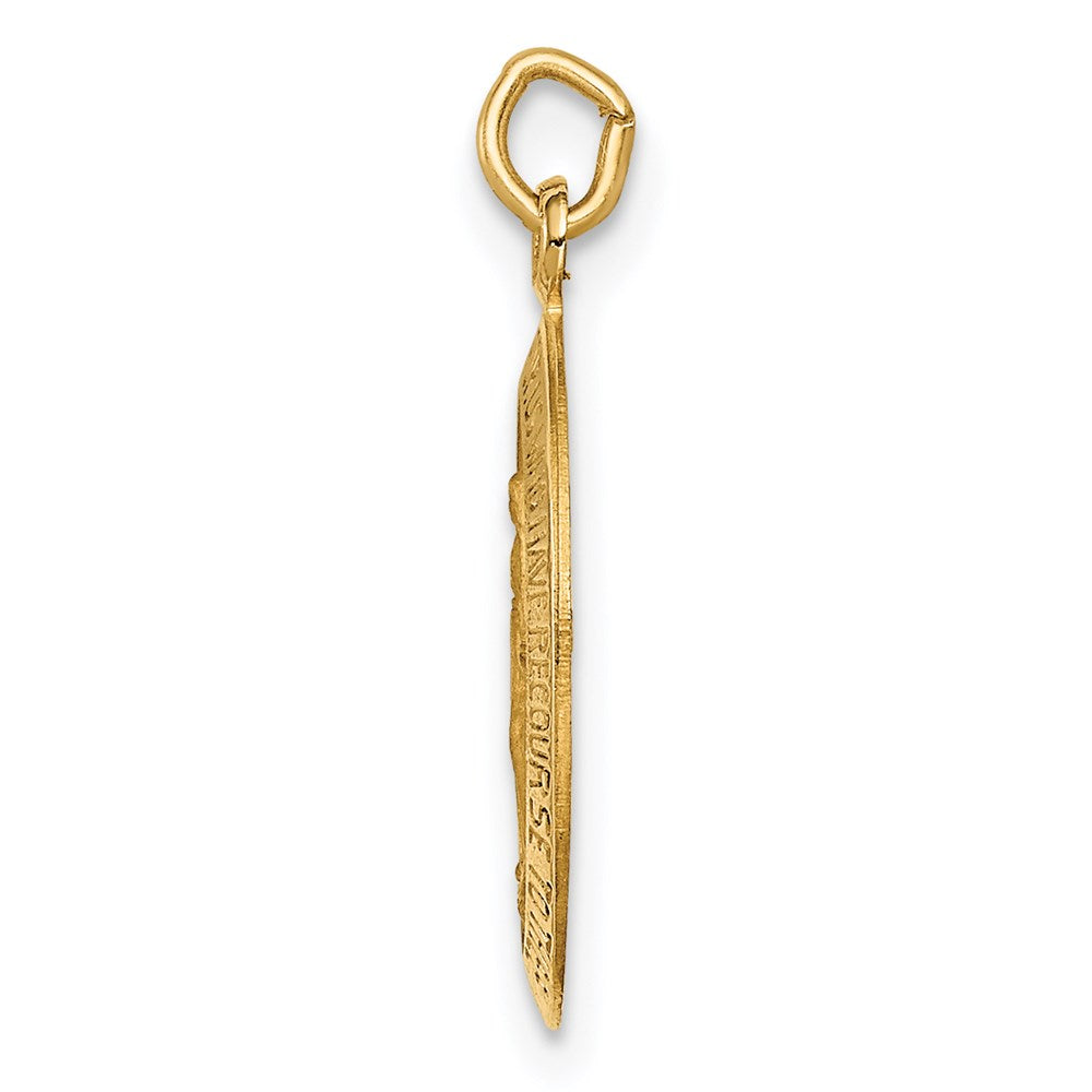 FJC Finejewelers 14 kt Yellow Gold Solid Polished/Satin Small Oval Miraculous Medal 19 x 10 mm