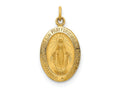 FJC Finejewelers 14 kt Yellow Gold Solid Polished/Satin Small Oval Miraculous Medal 19 x 10 mm