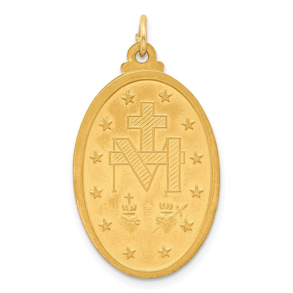 FJC Finejewelers 14 kt Yellow Gold Solid Polished/Satin Medium Oval Miraculous Medal 29 x 16 mm