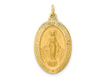 FJC Finejewelers 14 kt Yellow Gold Solid Polished/Satin Medium Oval Miraculous Medal 29 x 16 mm