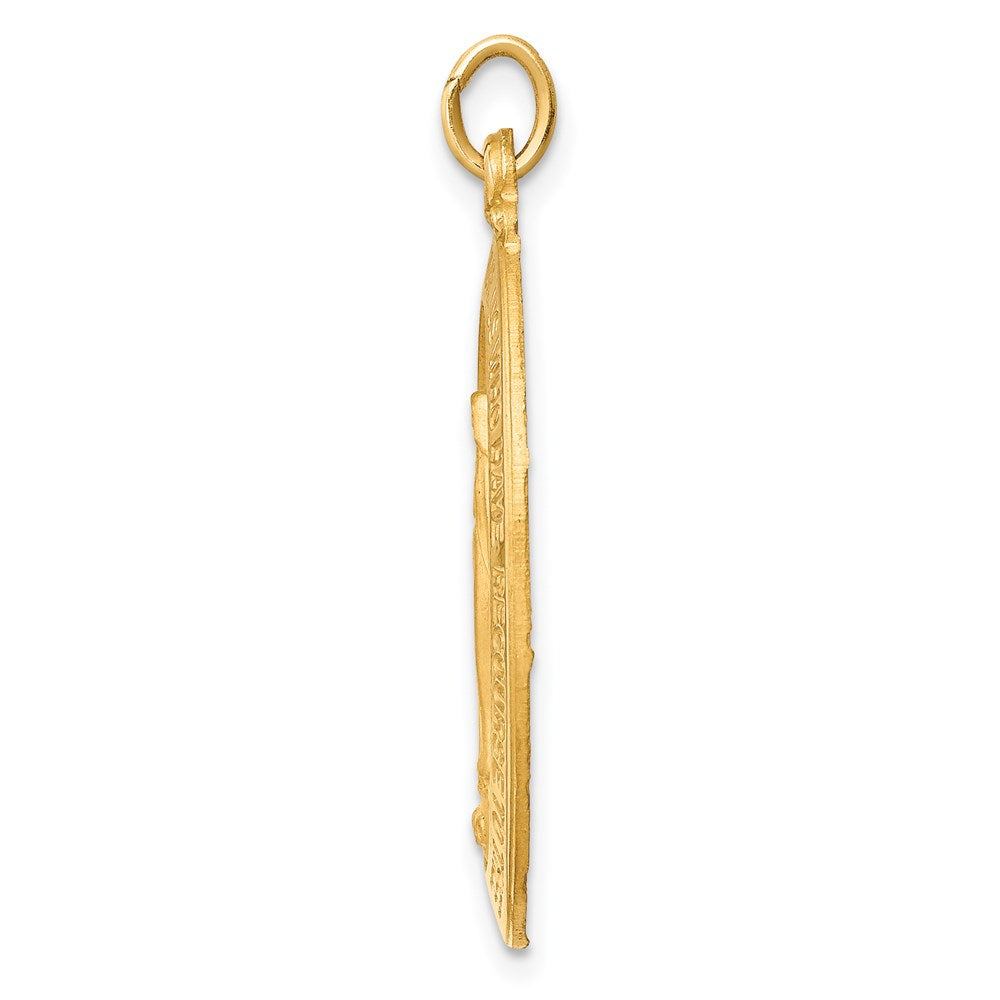FJC Finejewelers 14 kt Yellow Gold Solid Polished/Satin Medium Oval Miraculous Medal 32 x 18 mm