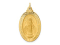 FJC Finejewelers 14 kt Yellow Gold Solid Polished/Satin Medium Oval Miraculous Medal 32 x 18 mm